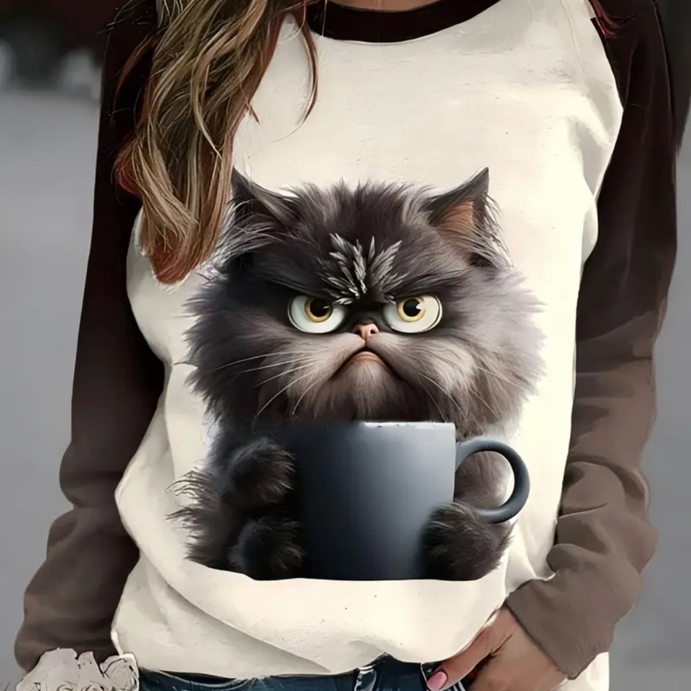 Long sleeve cat shirt